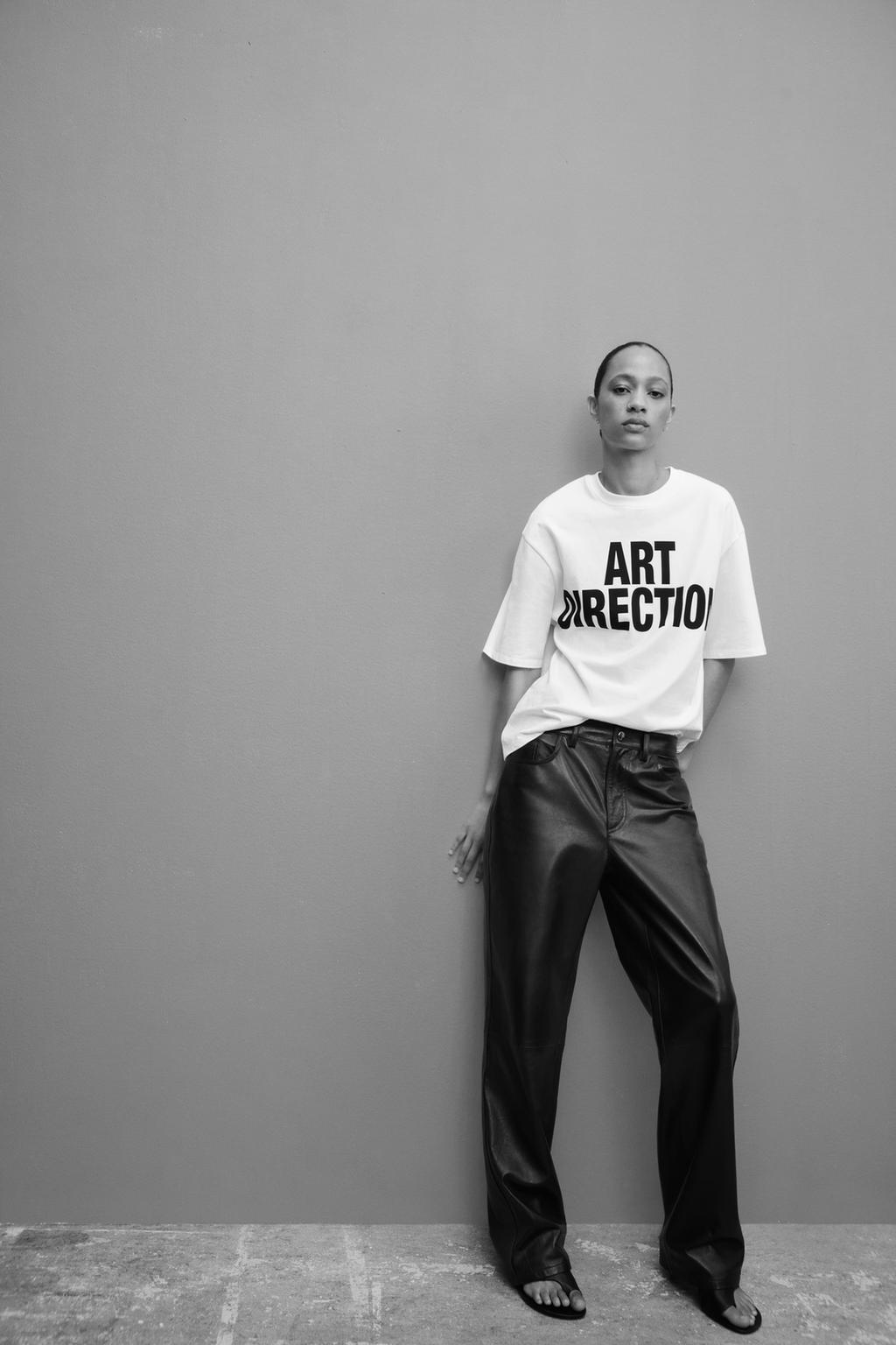 

Футболка оверсайз со слоганом ZARA, белый