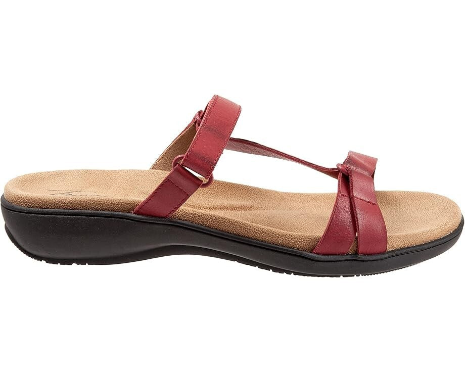 Trotters Raja Sandal Women's  Red Leather Open Toe Slip On Slide JOBB182 — фото 2