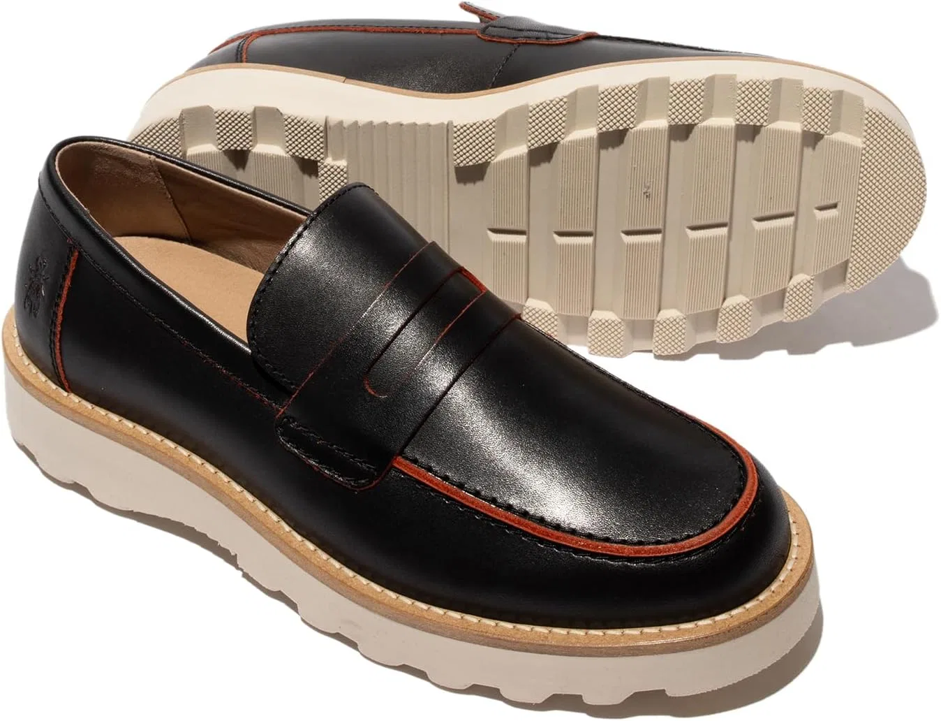 Лоферы Fly London, модель Men's Loafers, черный/красный — фото 4