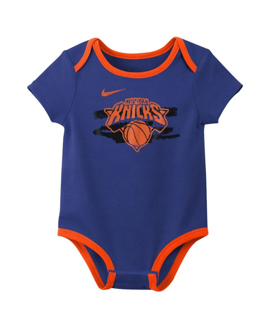 Комплект из двух синих боди для мальчиков и девочек с символикой New York Knicks Courtside Premier Nike — фото 4