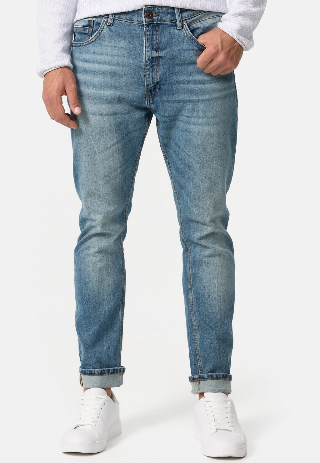 

Джинсы прямого кроя CHAMMY INDICODE JEANS, цвет mid destroy wash