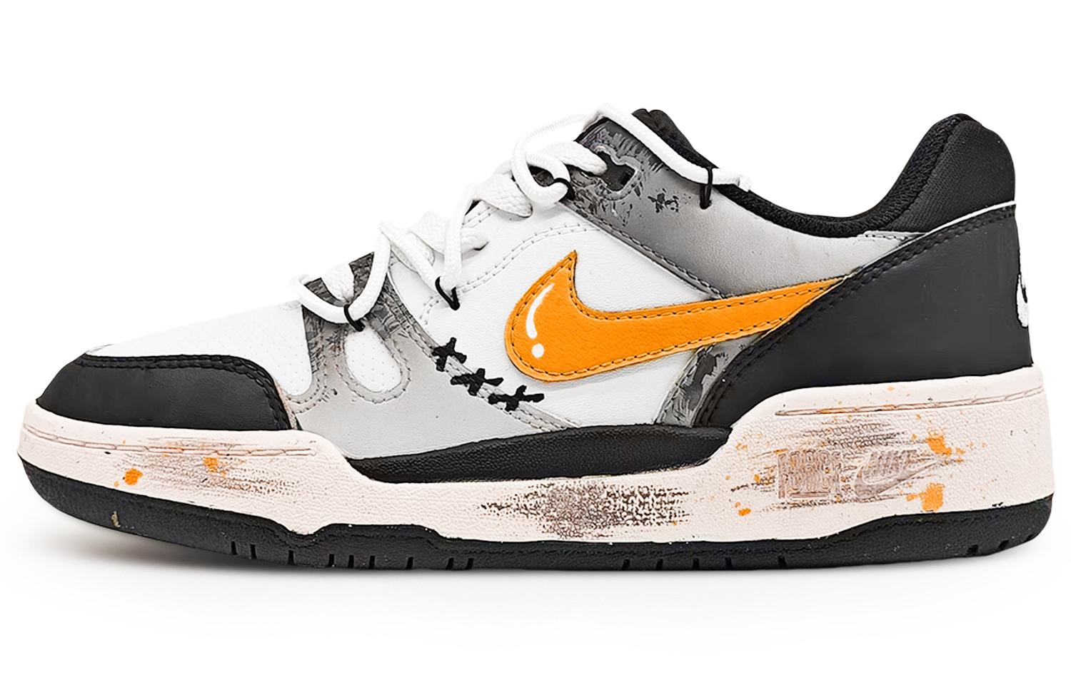 

Nike Полноразмерные SIN3A устойчивые к истиранию противоскользящие низкие скейтбордские кроссовки мужские черно-бело-оранжевые оранжевые, цвет Orange