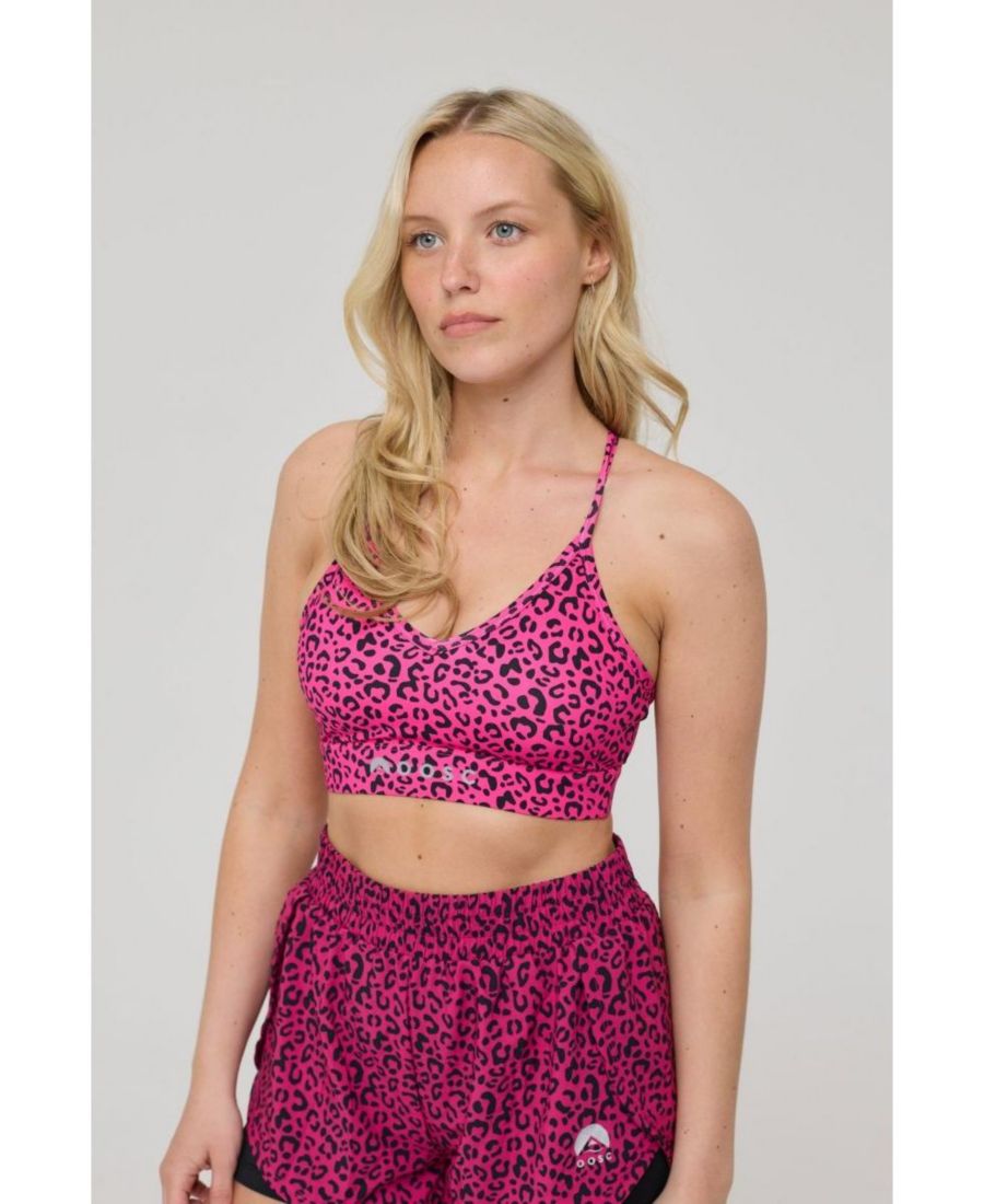 

Спортивный бюстгальтер Infinite средней поддержки - розовый леопардовый принт OOSC, Pink leopard