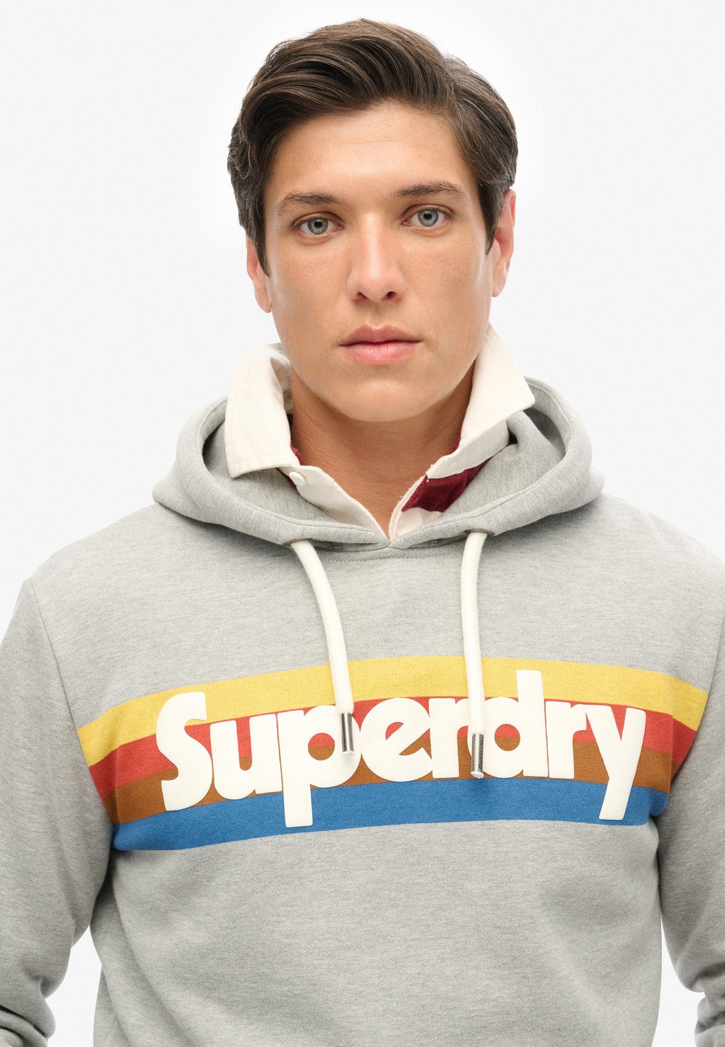 

Толстовка с капюшоном RETRO STRIPE LOGO Superdry, темно-серый