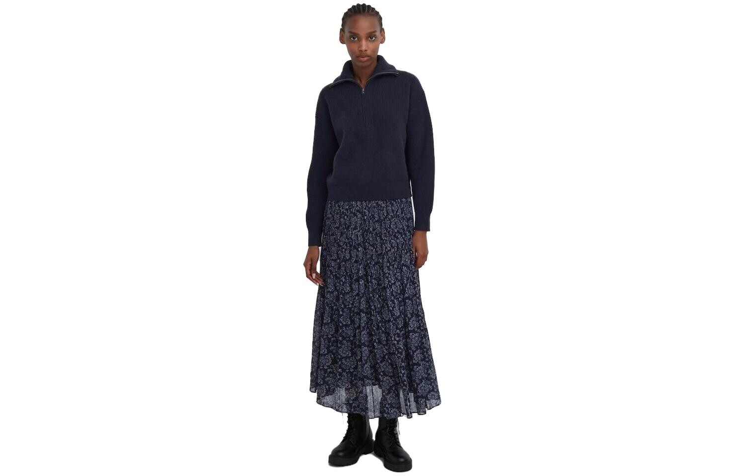 

X Clare Waight Keller Co-branded Collection свитер женский темно-синий Uniqlo