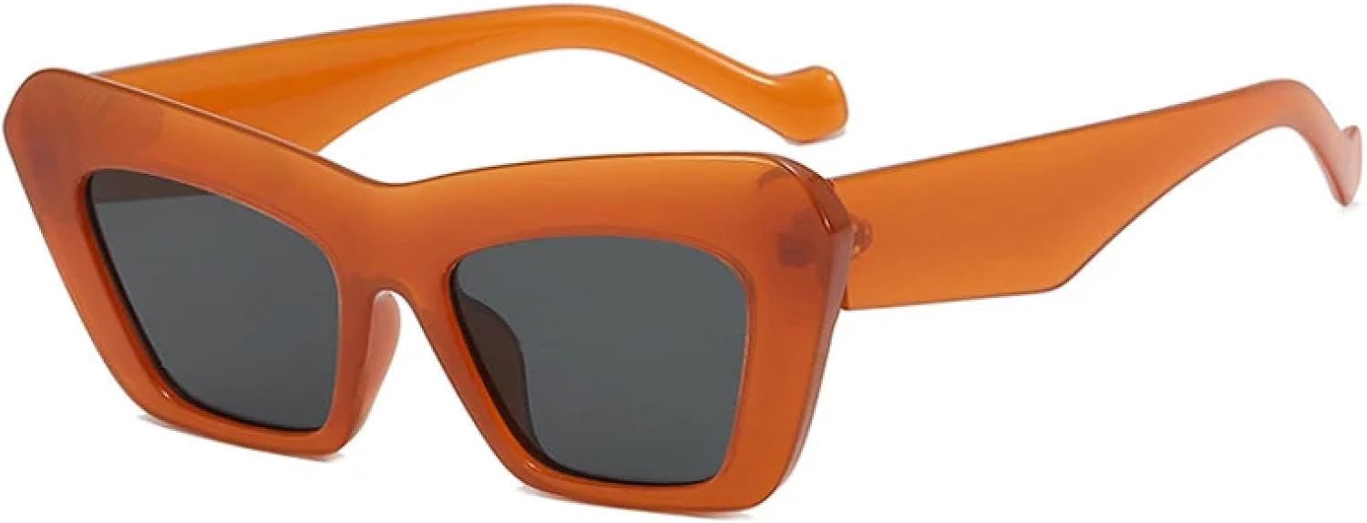 

Винтажные солнцезащитные очки для женщин и мужчин, «кошачий глаз», в толстой оправе, модные женские ретро-очки для путешествий, солнцезащитные очки с защитой от УФ-излучения UV400 TKKTLLT, Brown Gray