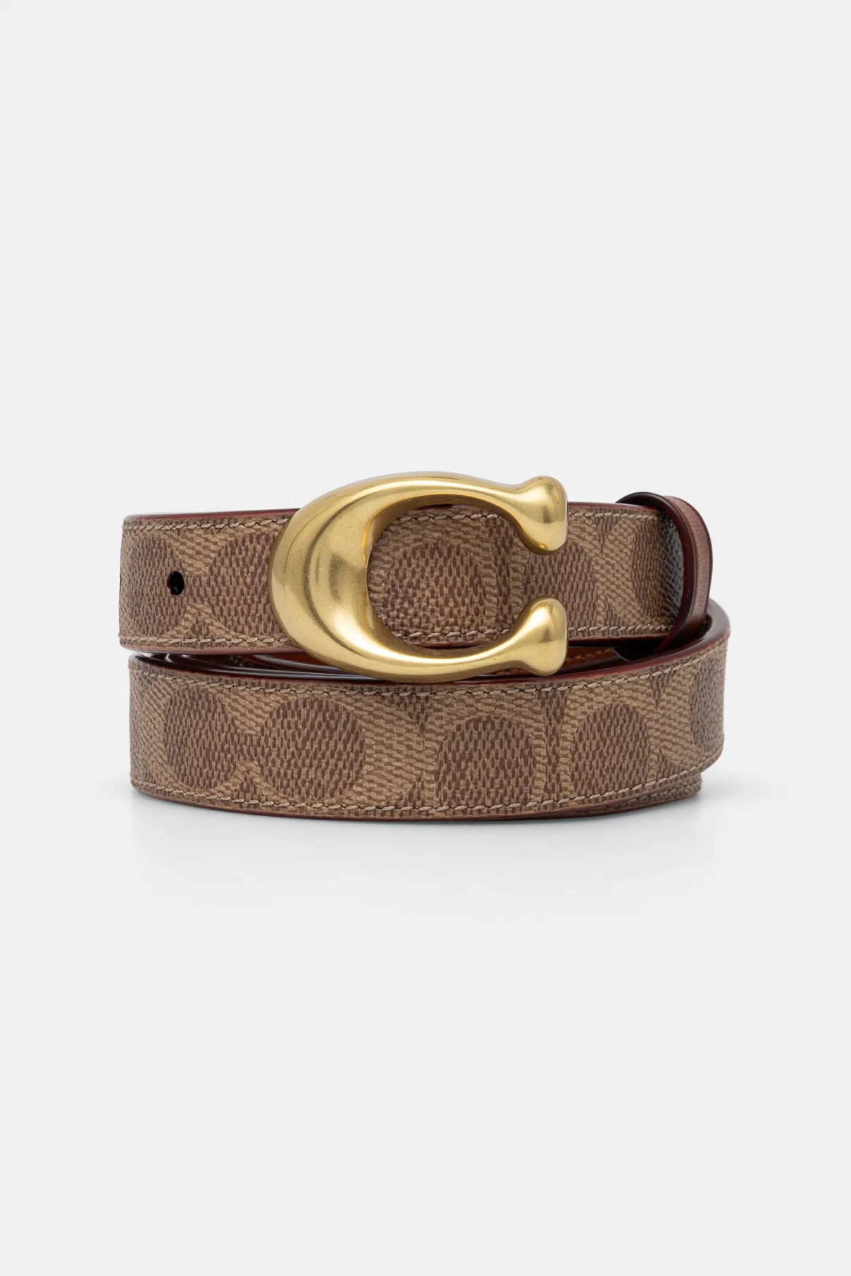 

Двусторонний кожаный ремень Coach, бежевый