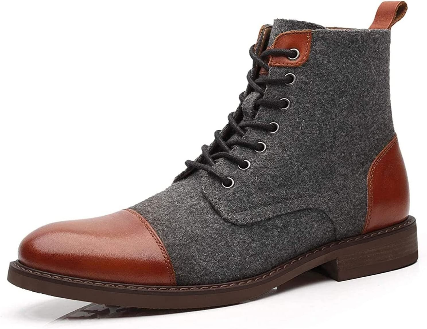 

Мужские ботинки Tzsaixeh, мужские челси, стильные и удобные кожаные ботинки-чакка с высоким голенищем, шнуровка (Цвет: черный, Размер: 12)