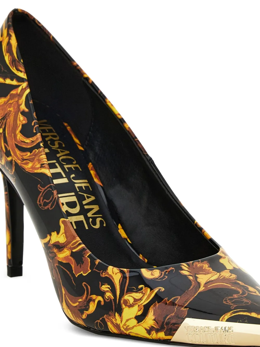 Туфли-лодочки с принтом Baroque Versace Jeans Couture, черный — фото 4