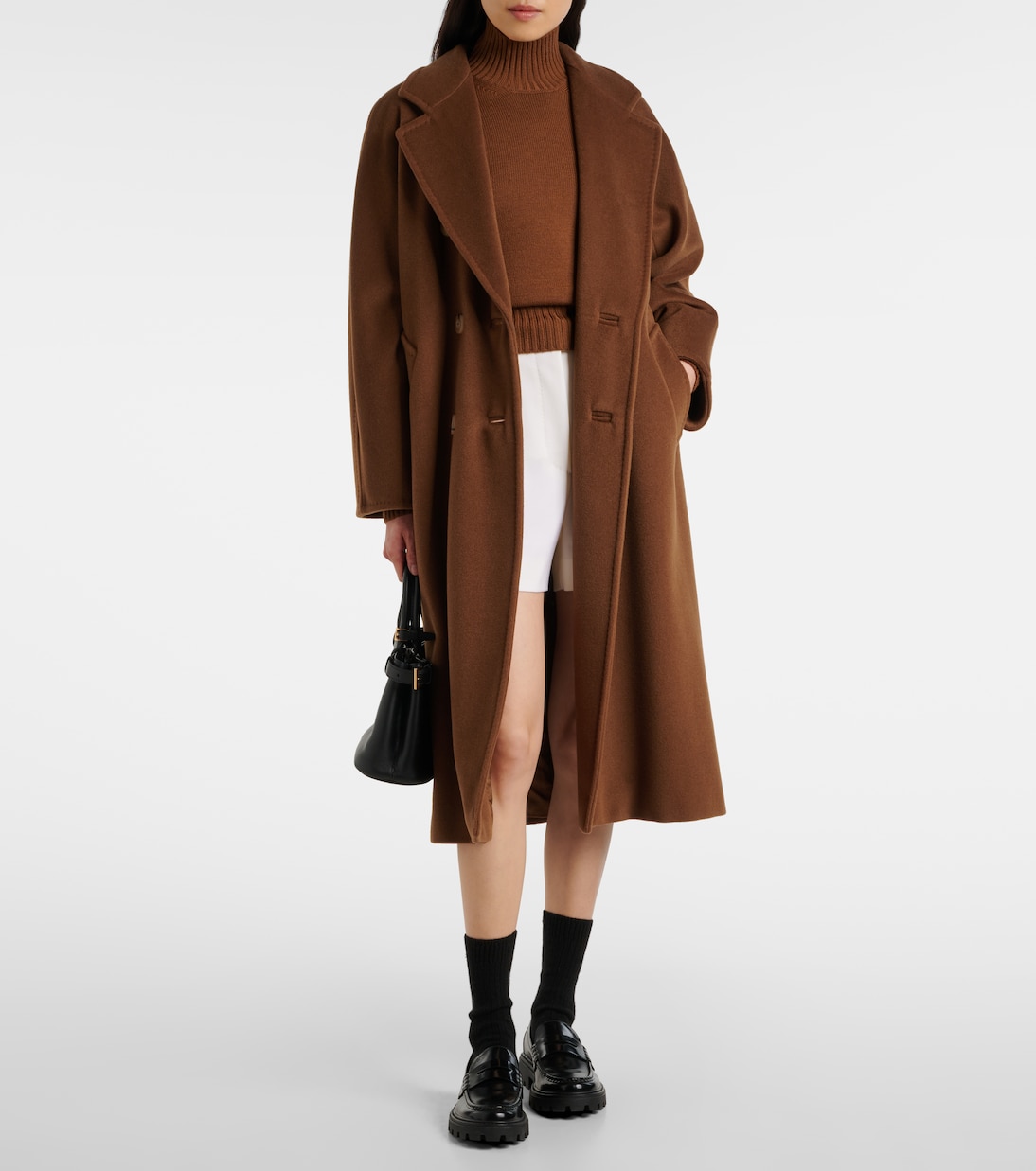 Шорты Zic из шерстяной ткани с высокой талией Max Mara, Bianco — фото 2