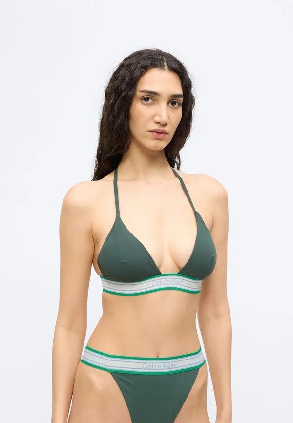 Купальник-Бикини с треугольным вырезом и полосками Calvin Klein Swimwear, Darkest Spruce — фото 3