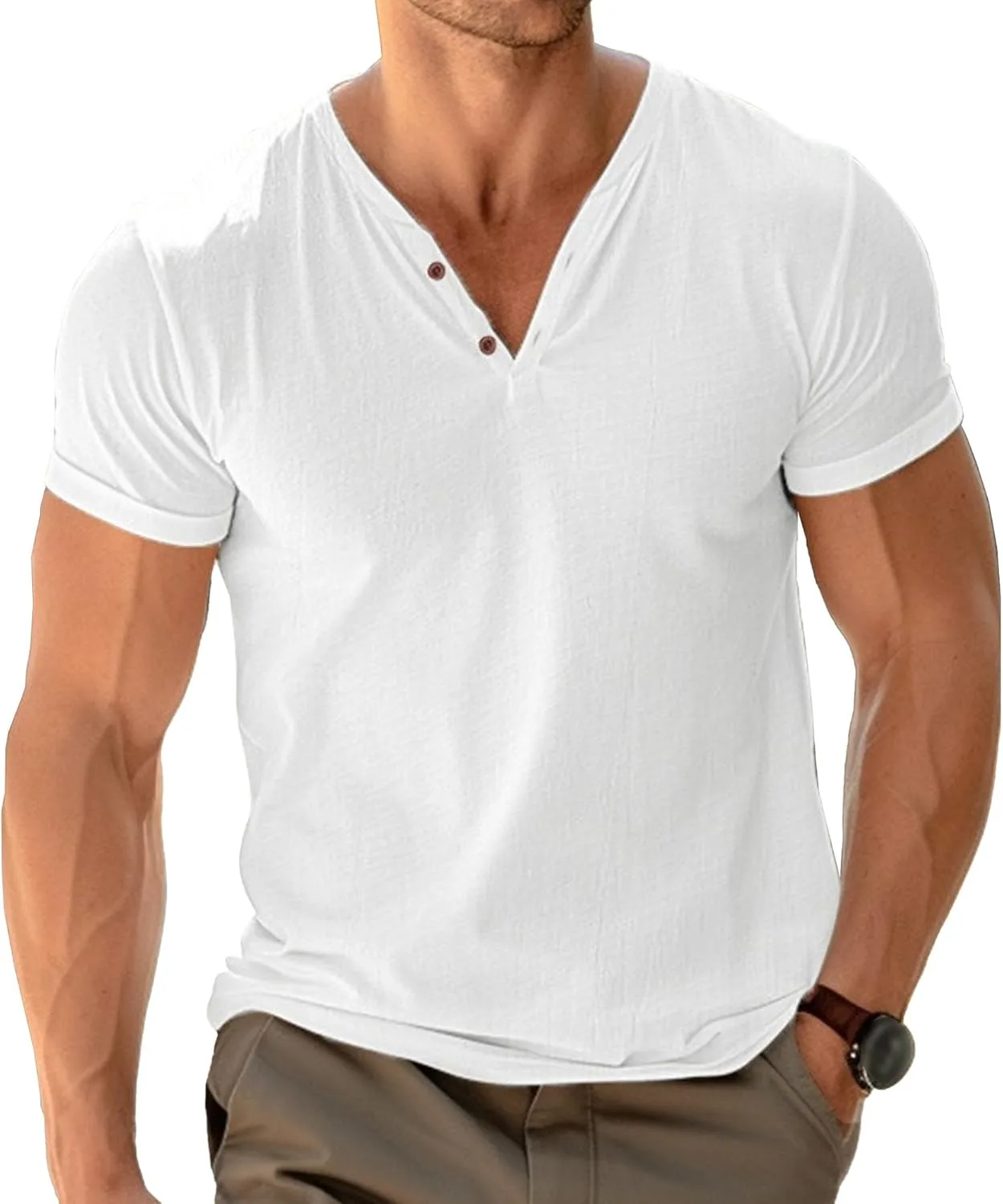 

Мужская летняя футболка с коротким рукавом, однотонная, Regular Fit Maiyifu-GJ