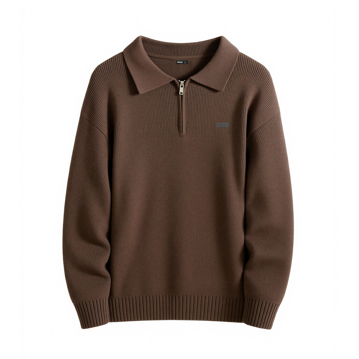 

Свитер Unisex с воротником-поло Moderate Jeep, coffee