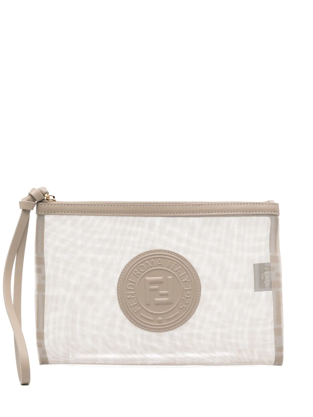 

Клатч с нашивкой-логотипом FENDI, нейтральный
