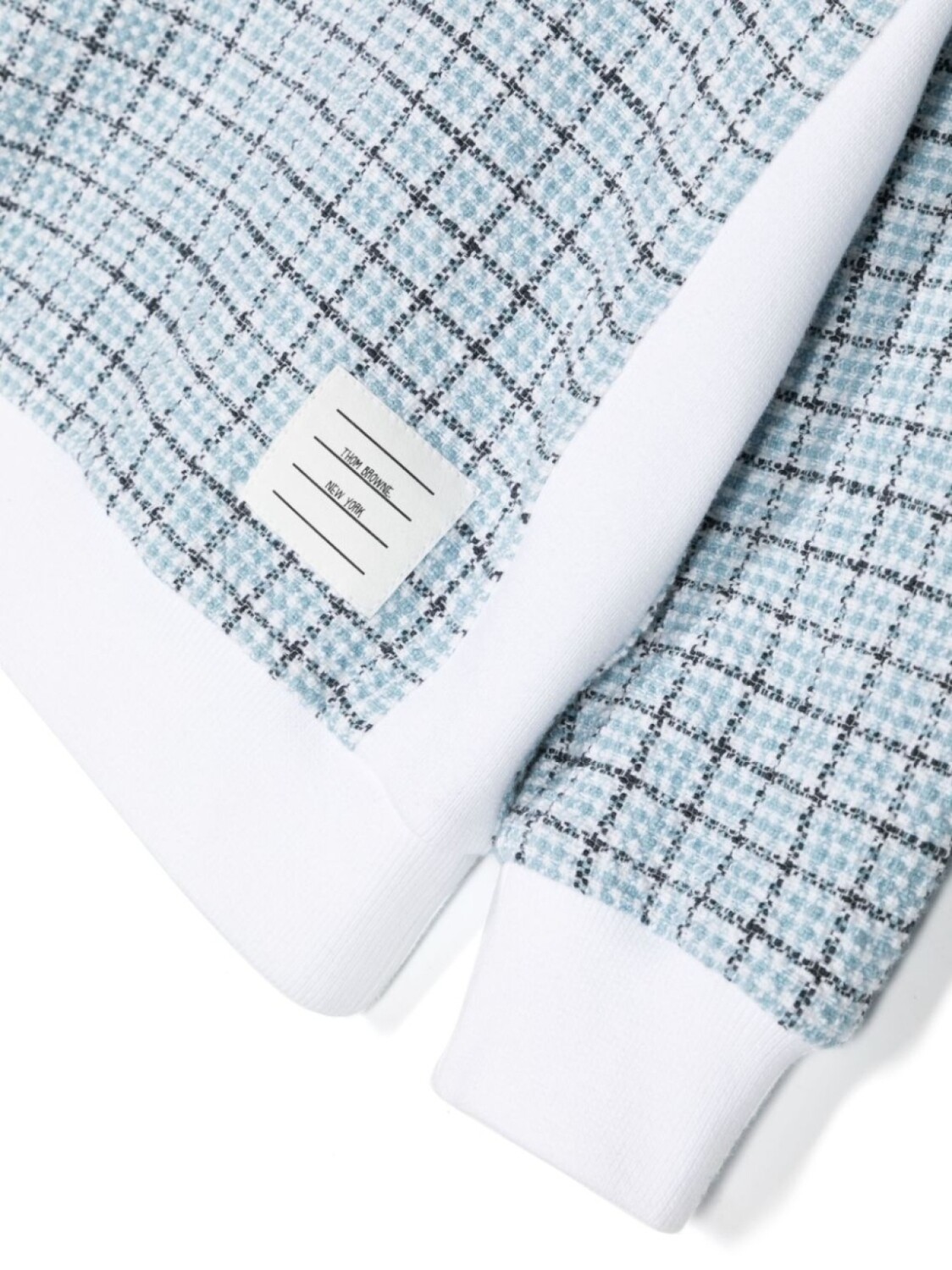 Thom Browne твидовая толстовка в клетку, синий — фото 3