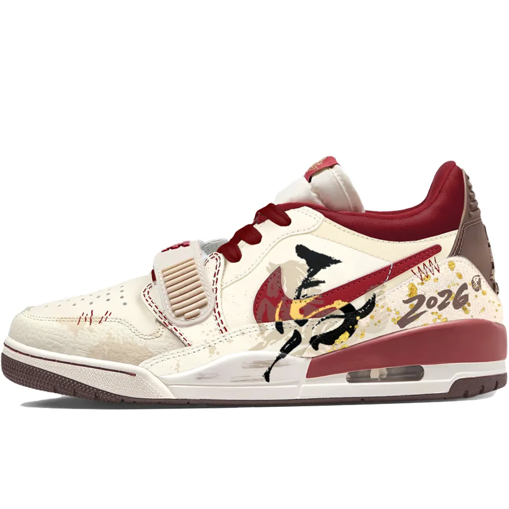 Jordan Кроссовки Legacy 312 Horse Year Limited CNY Edition, Golden Horse Blessing, устойчивые к истиранию, низкие