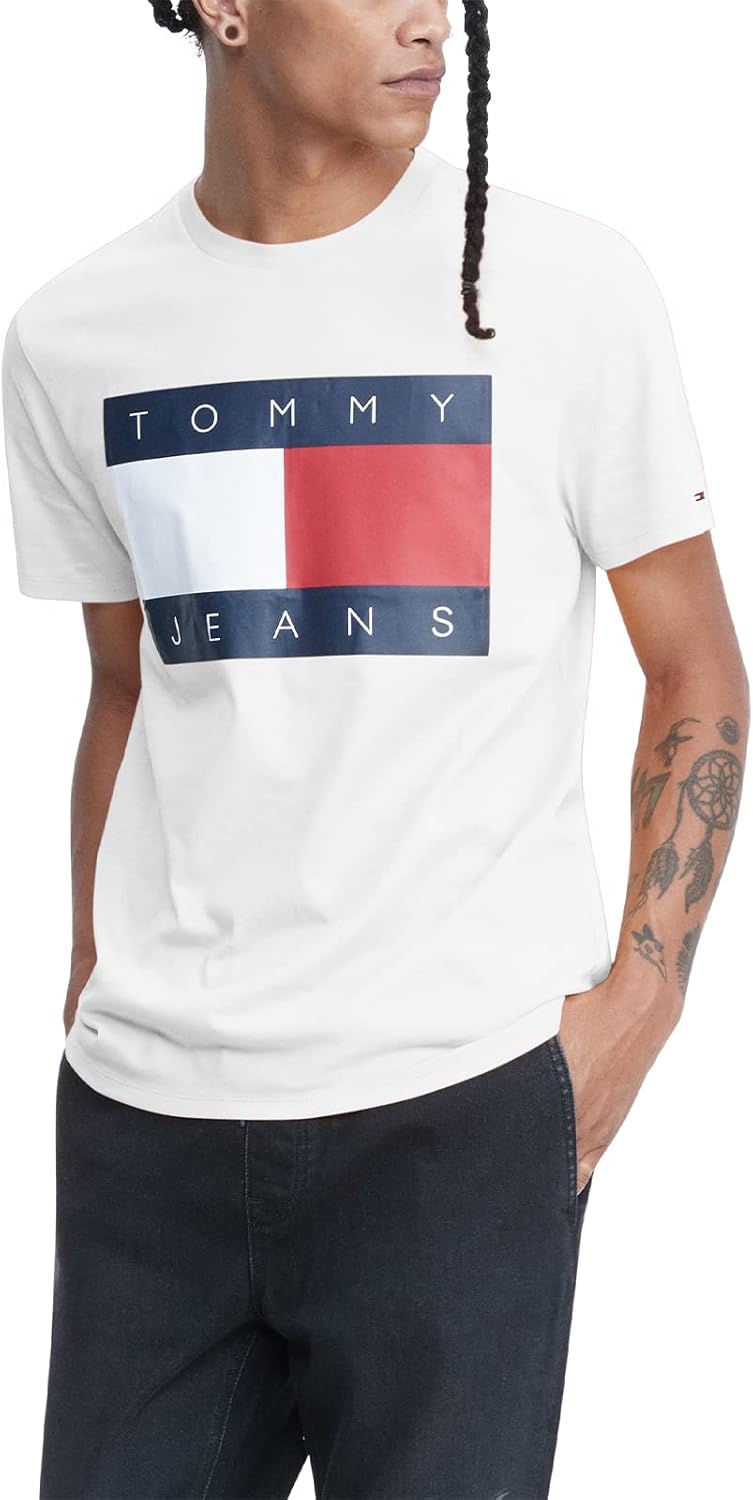 

Мужская футболка с короткими рукавами и фирменными полосками Tommy Hilfiger, Bright White, Белый, Мужская футболка с короткими рукавами и фирменными полосками Tommy Hilfiger, Bright White