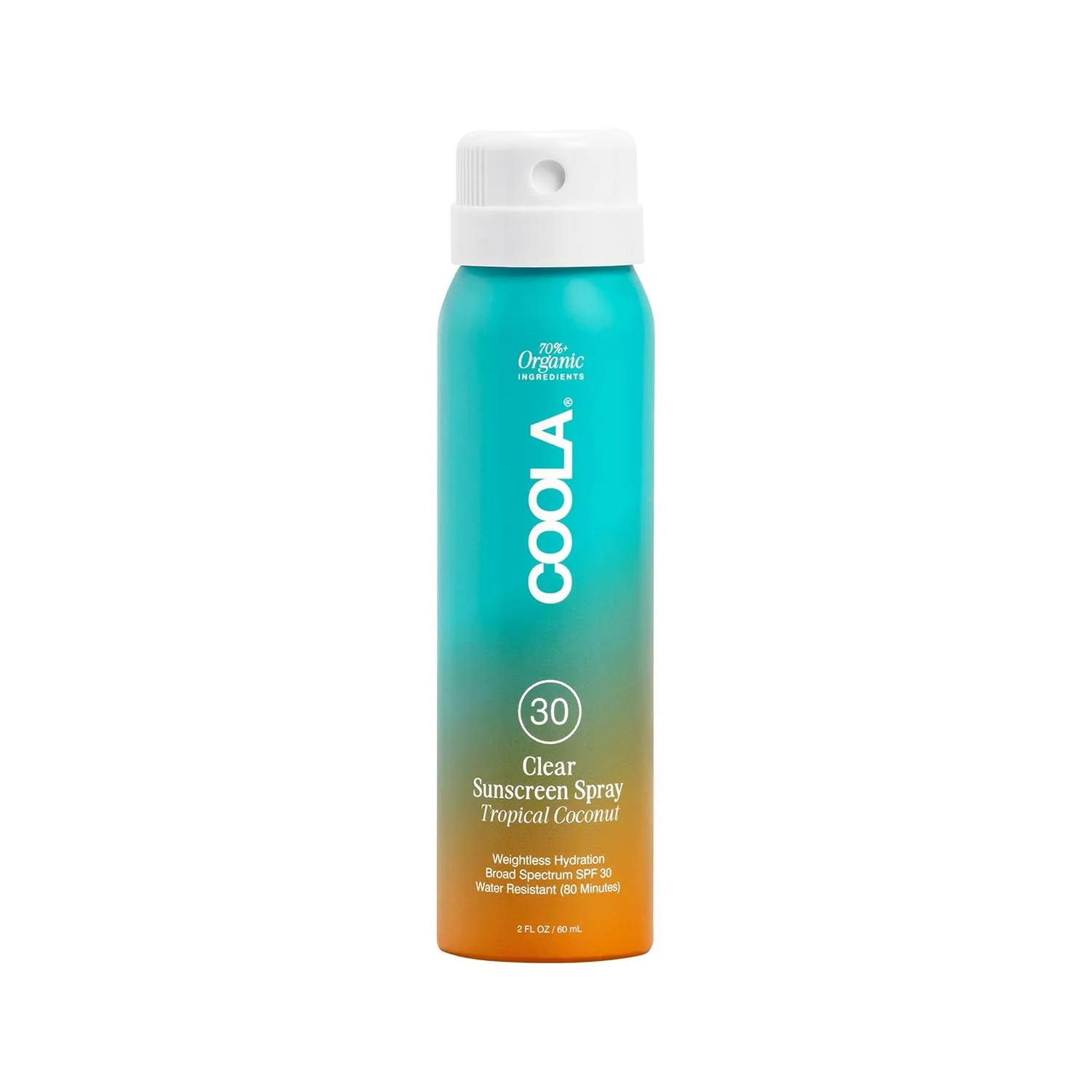 Солнцезащитный спрей COOLA Organic Sunscreen SPF 30, протестирован дерматологами, обеспечивает ежедневную защиту кожи, подходит для веганов и не содержит глютена, аромат тропического кокоса. 59 мл (1 шт.)