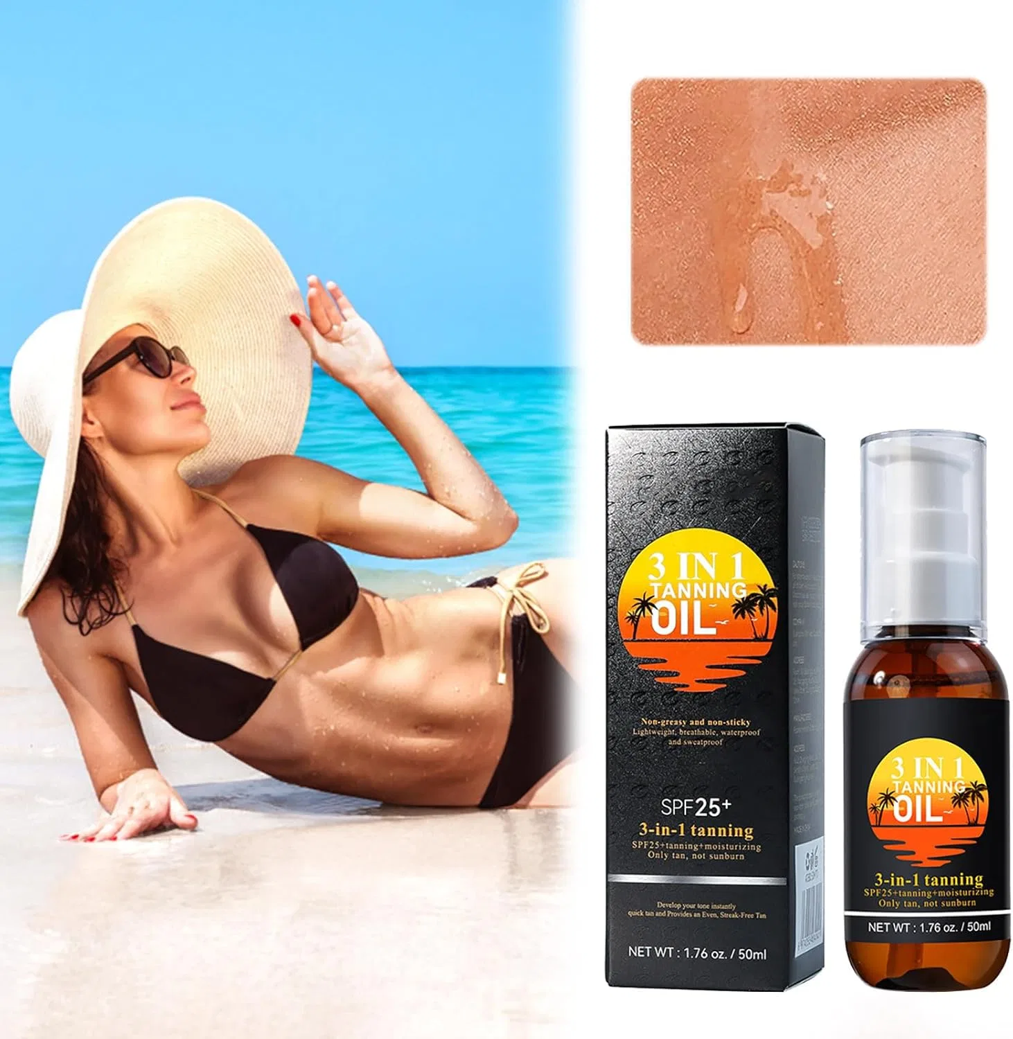 Масло для загара Dark Brown Bronze Body Tanning Oil, 50 мл Generic