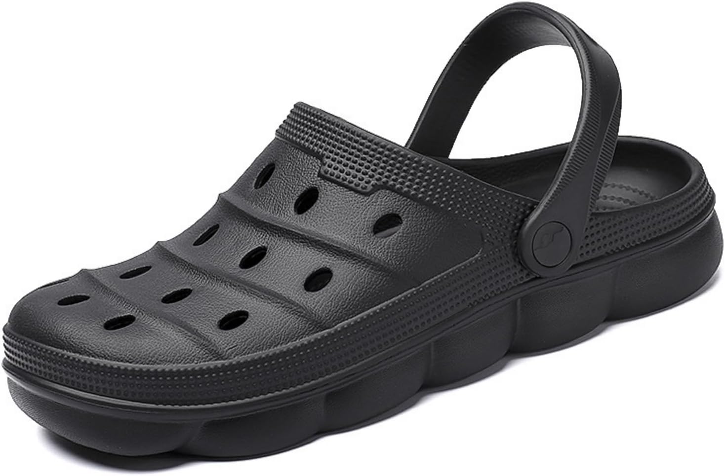 

QICAVZW Мужские и женские садовые кломпы с поддержкой свода стопы, унисекс, удобные мюли-сандалии, нескользящая обувь, легкие, дышащие, пляжные шлепанцы без застежки, черный