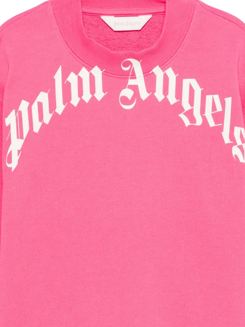 Свитшот с круглым вырезом и логотипом Palm Angels Kids, розовый — фото 3