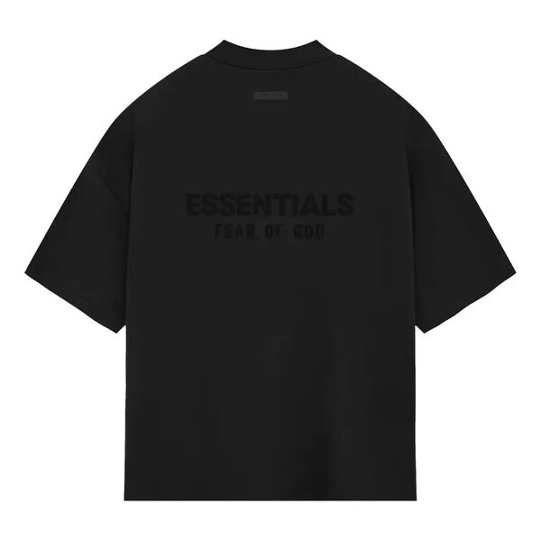 Футболка ss24 v neck t-shirt 'jet black' Fear Of God Essentials, черный — фото 2