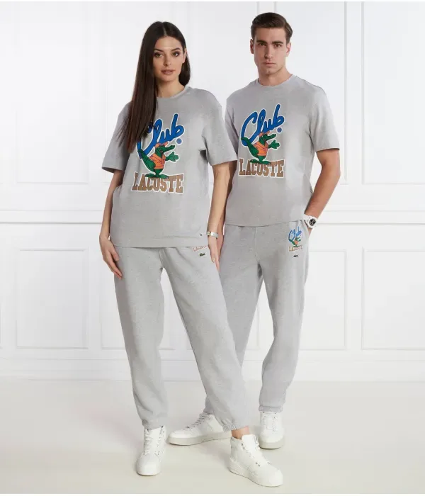 Спортивные штаны Lacoste, свободного покроя, серый — фото 2
