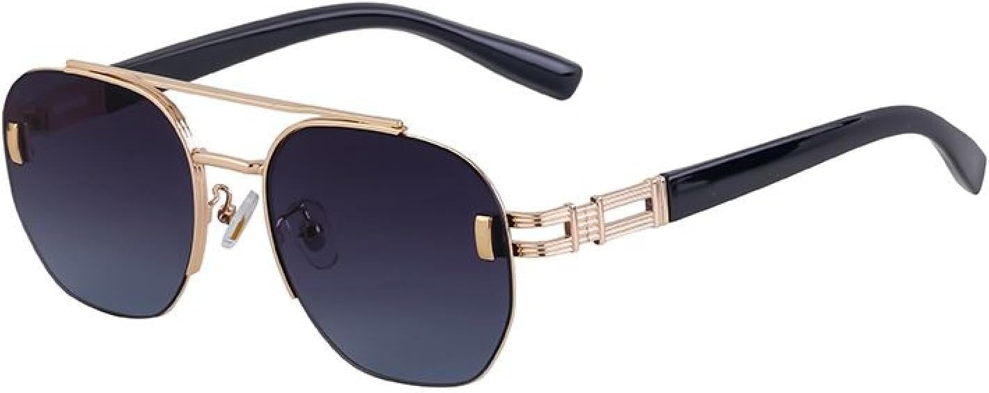 

Винтажные солнцезащитные очки в металлической оправе для мужчин, роскошные, классические, увеличенного размера, для вождения, с защитой от УФ-излучения UV400 TVTBBVV, C6goldgrayblue