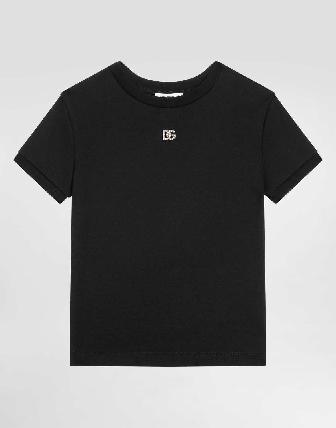 

Футболка из джерси с логотипом DG, украшенным стразами Dolce&Gabbana, черный