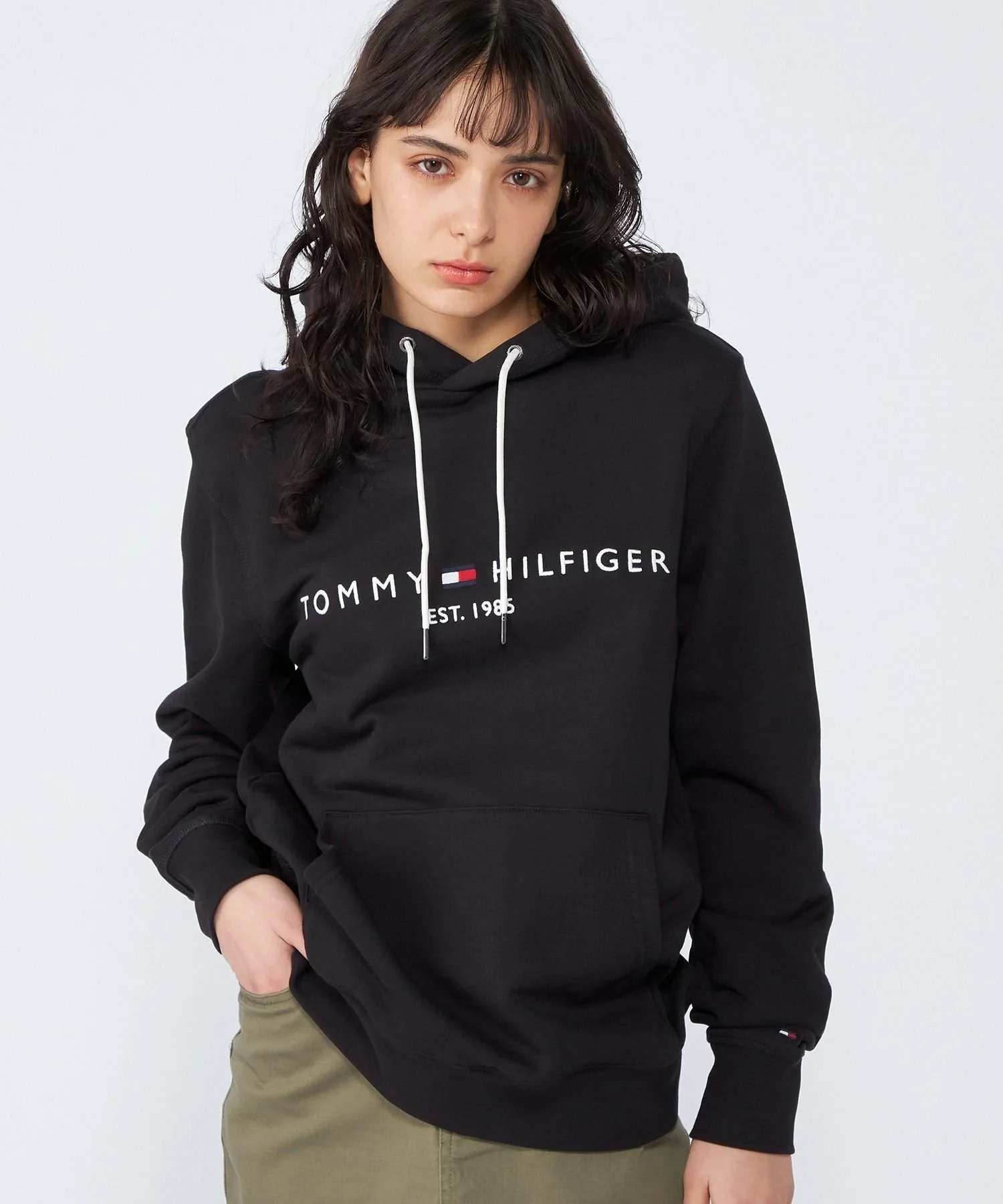 Толстовка с вышитым логотипом TOMMY HILFIGER, Black BDS
