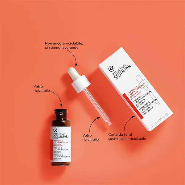 Сыворотка Collistar — Снижение яркости против усталости Attivi Puri Vitamina C + Alfa-Arbutina, 30 мл — фото 3