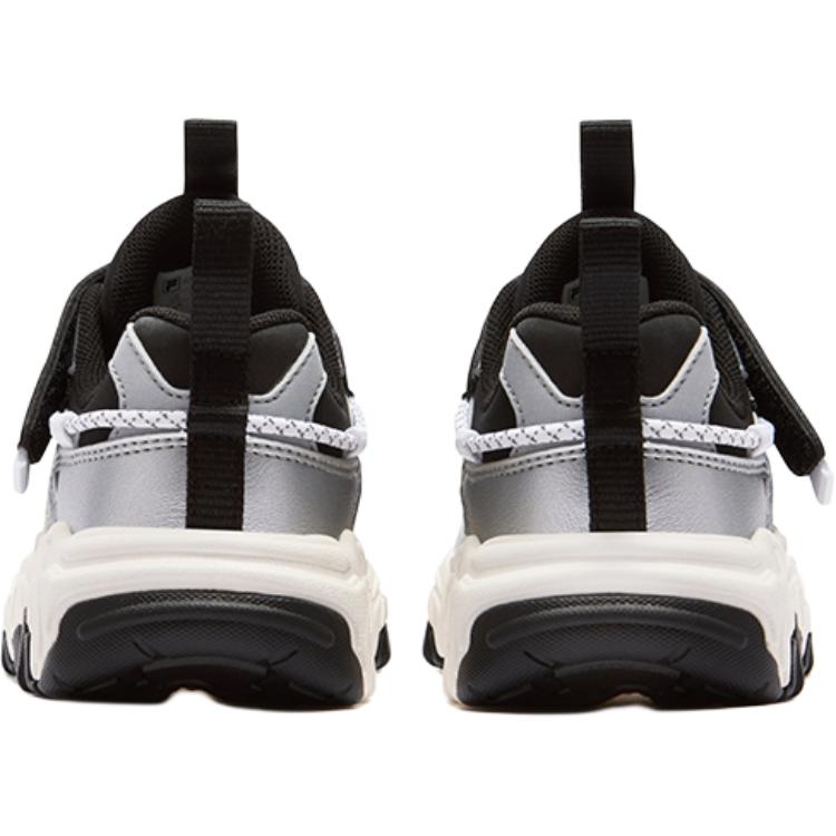 Детские противоскользящие низкие беговые кроссовки Kids' FILA KIDS, черный/серебристый — фото 4