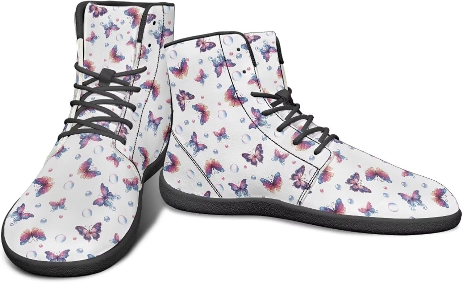 

Кроссовки с анималистическим принтом - высокие кроссовки с широким носком для кросс-тренинга для мужчин Watdotory, Beautiful Butterfly Bubbles Print