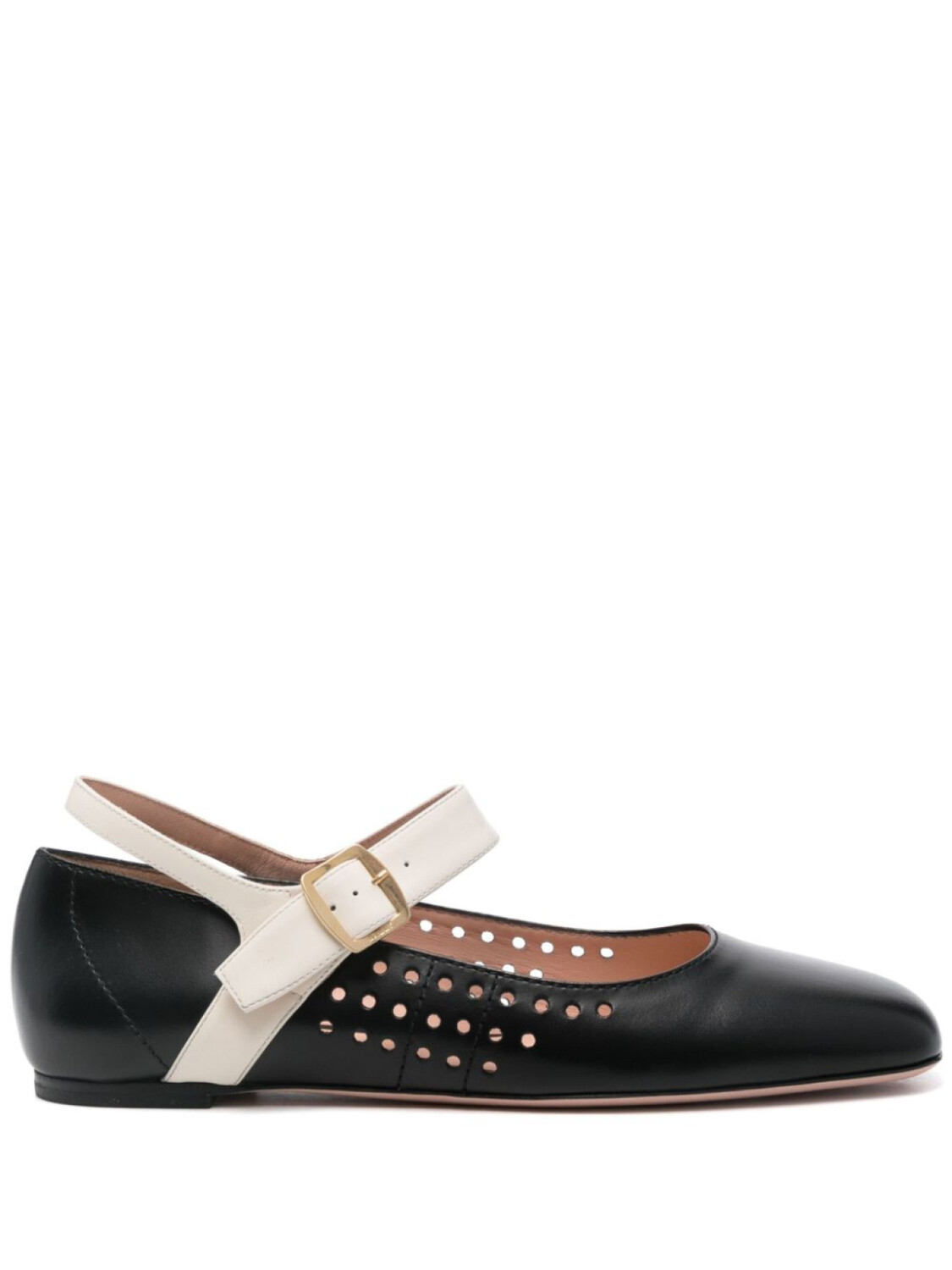 Bally балетки с перфорацией, черный