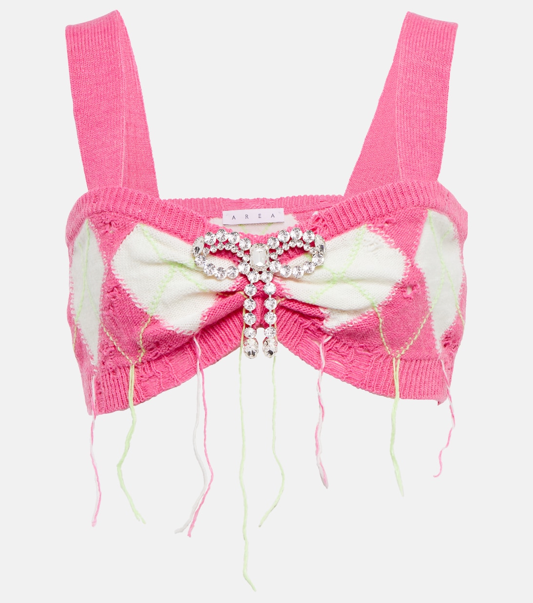 

Укороченный топ с узором в виде ромбов Area, Pink Multi