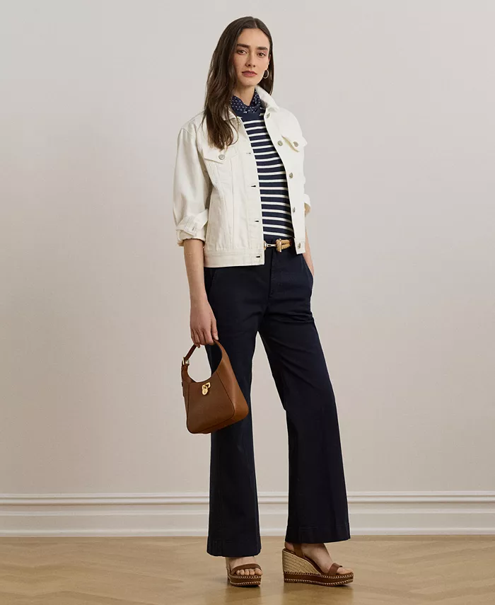 

Женские эластичные хлопковые брюки-клеш Chino Lauren Ralph Lauren, синий