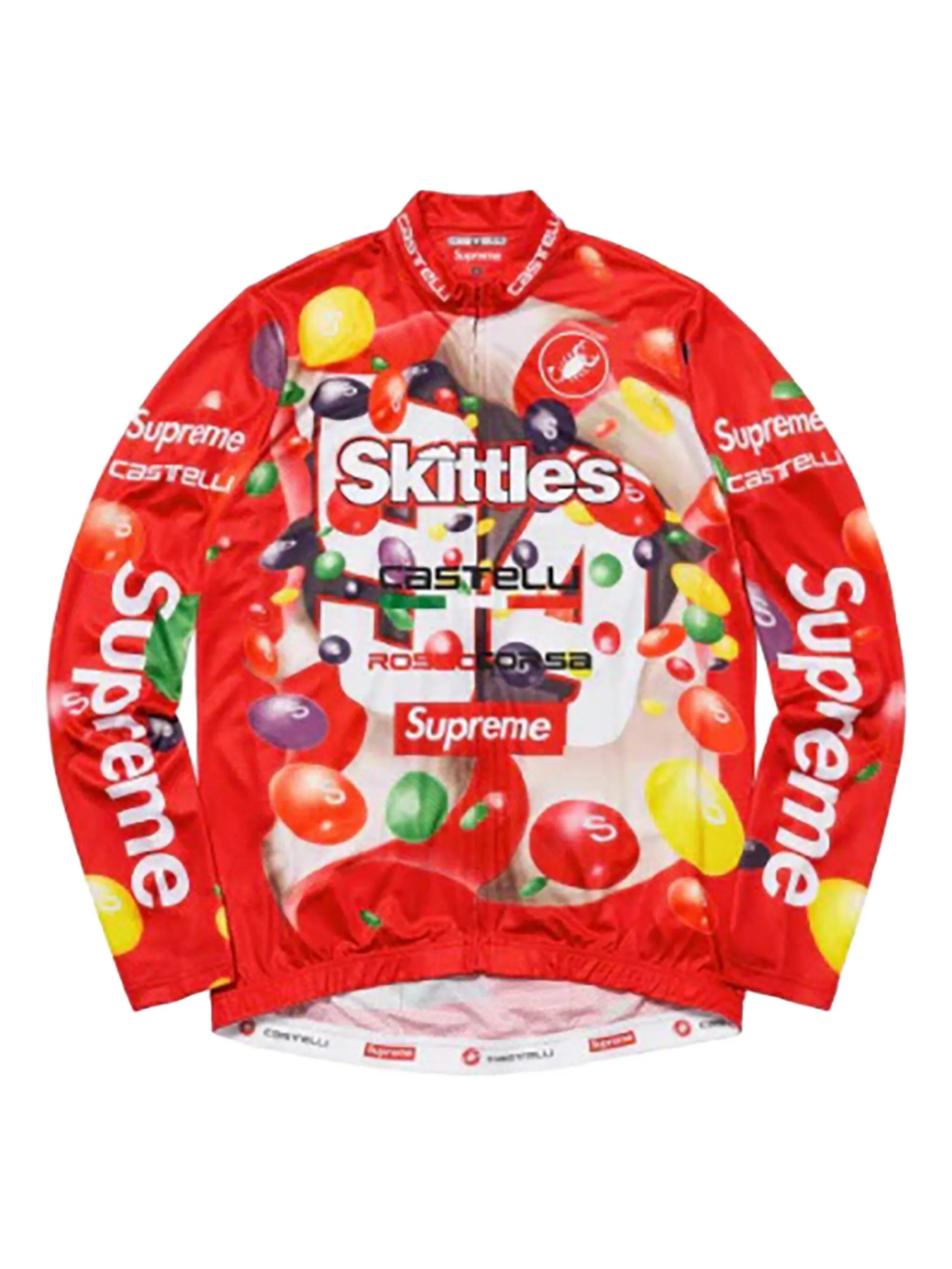 

Облегающий бомбер с длинными рукавами из коллаборации с Skittles x Castelli Supreme, красный