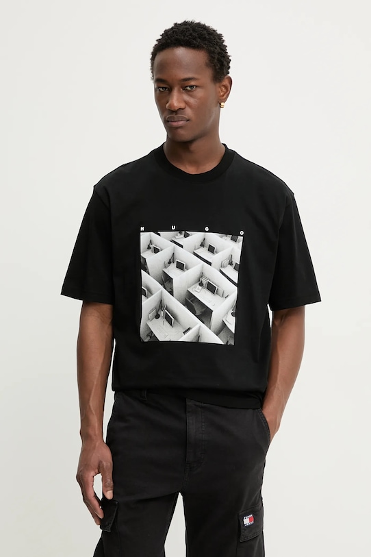 

Футболка dodger из хлопка HUGO, черный