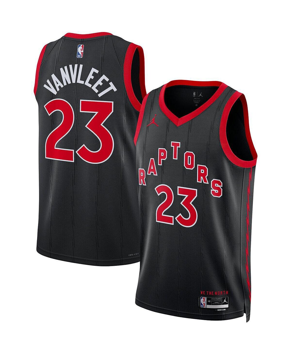 

Мужская футболка бренда Fred Vanvleet Black Toronto Raptors 2022/23 Statement Edition Swingman Jordan