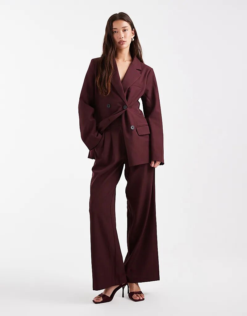 

4th & Reckless, брюки-клеш с широкими штанинами и складками, бордовый цвет