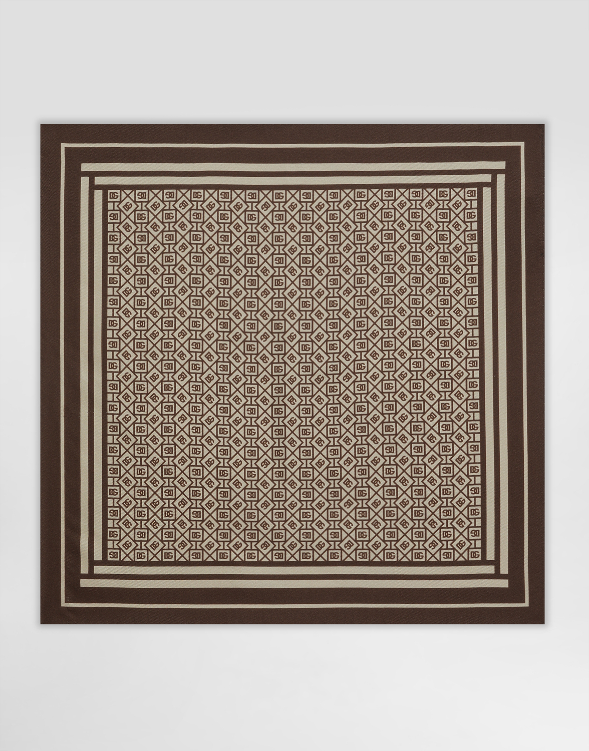 

Шелковый платок с микроузором и логотипом Dolce & Gabbana, мультиколор