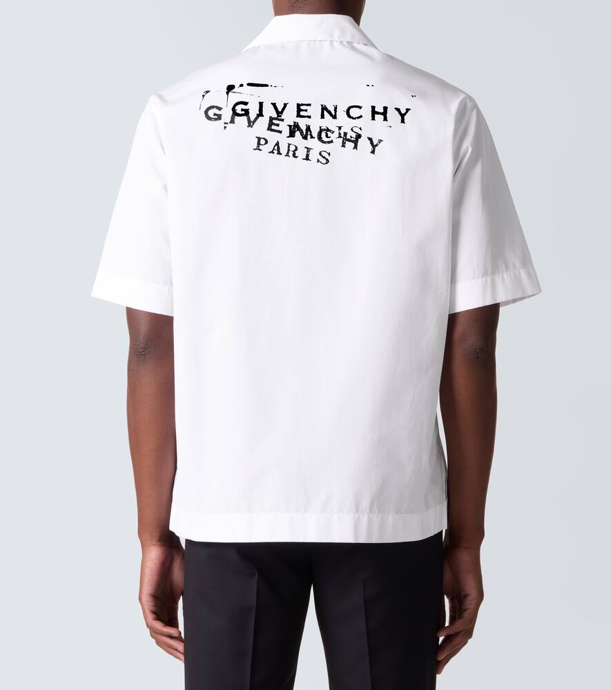 Хлопковая поплиновая блузка в стиле боулинг Givenchy, White — фото 4