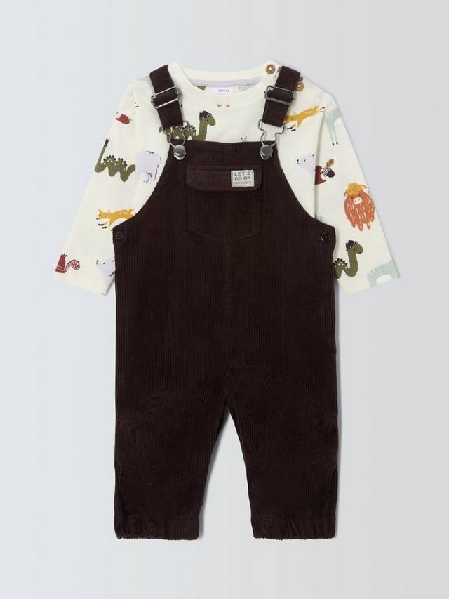 

Детский комплект из вельветовых комбинезонов и кофты с длинными рукавами John Lewis, Multi