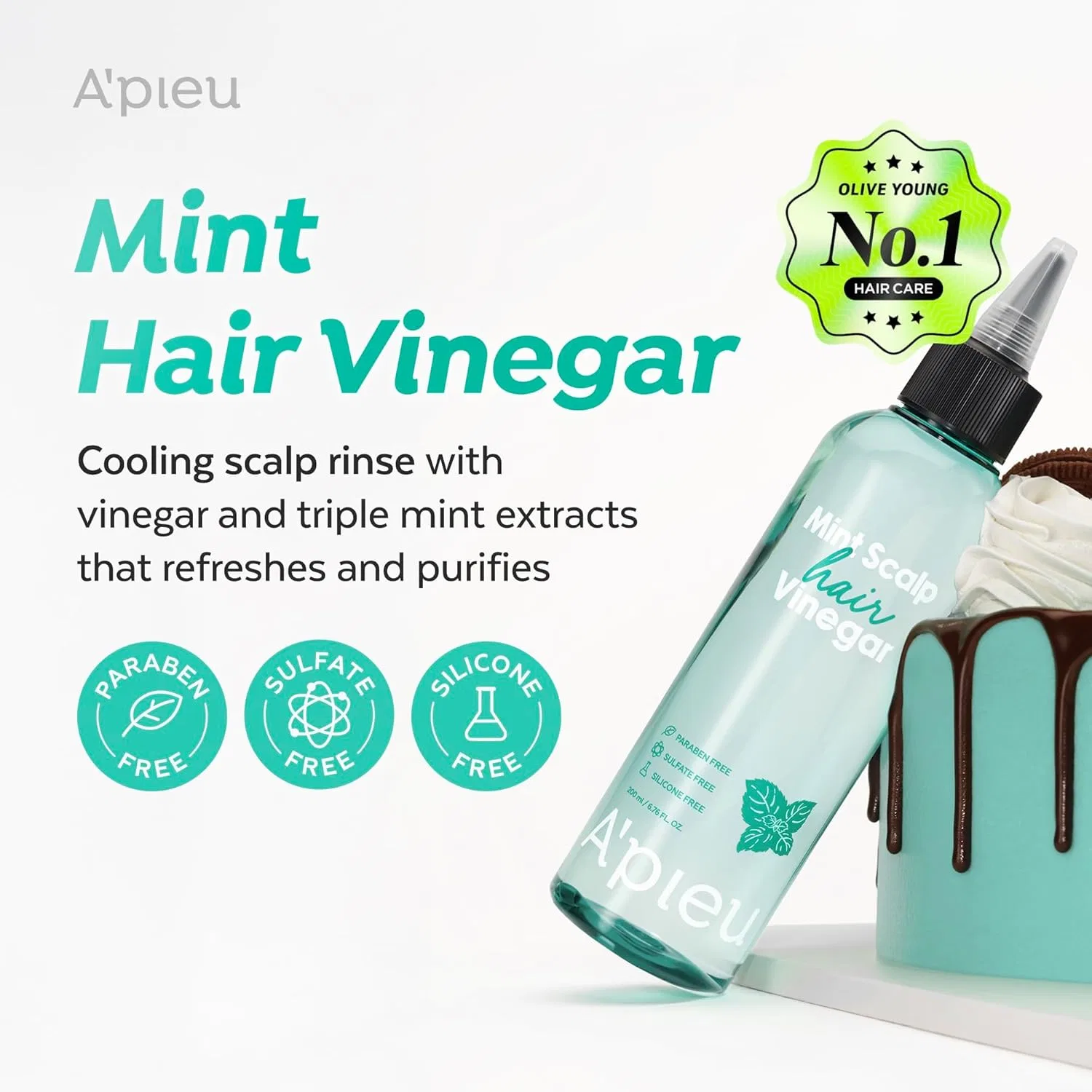 Уксус для волос A'pieu Mint Scalp Hair Vinegar 200 мл A'Pieu(アピュー) — фото 2