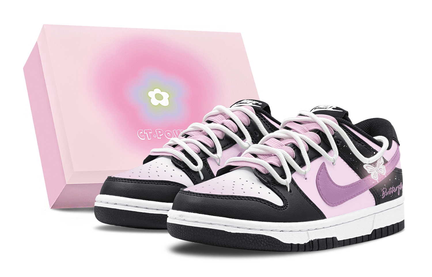 

Nike Детские кроссовки для скейтбординга Dunk "Black" с нескользящей подошвой, износостойкие, черные, фиолетовые, подростковые