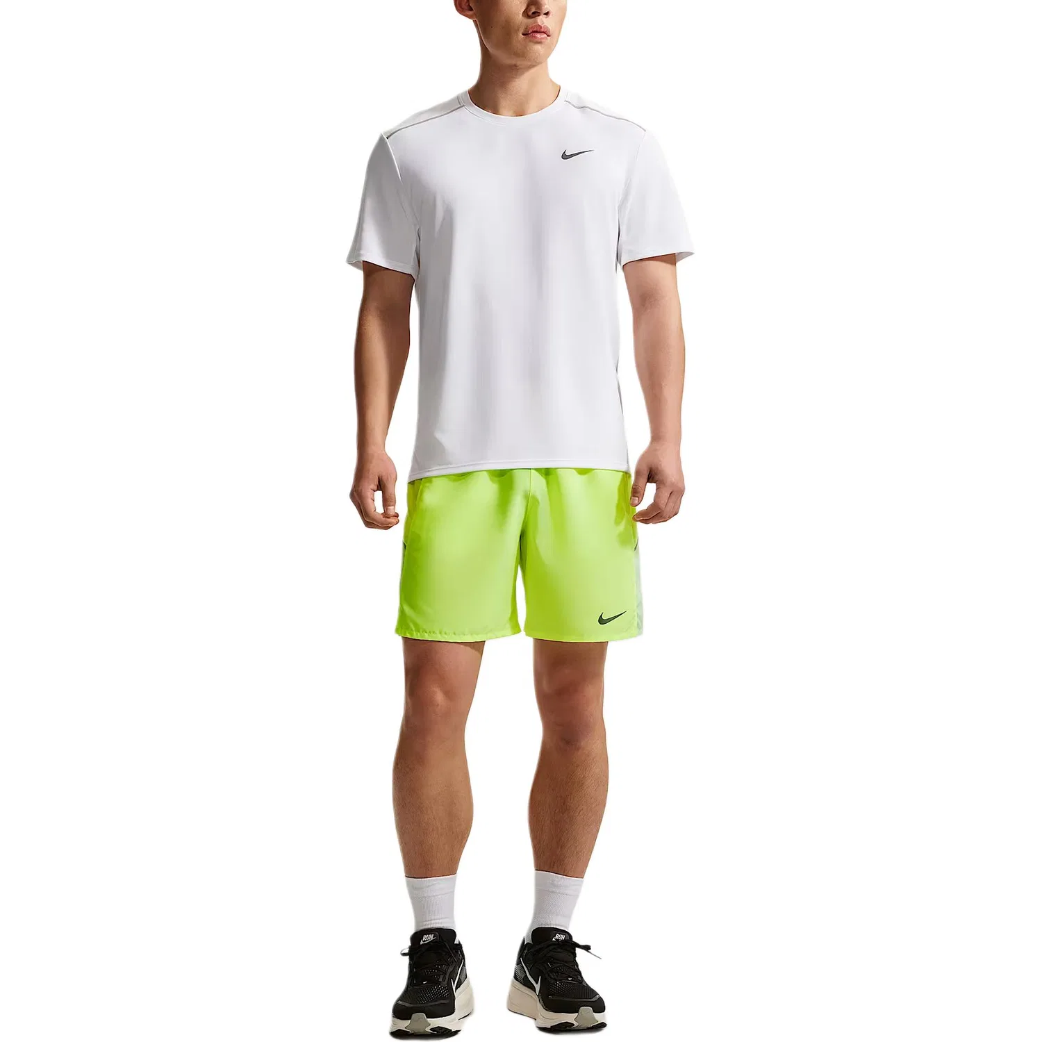 Майка для бега Miler Men's Dri-FIT Uv Protection с коротким рукавом Nike, White/Reflection Silver — фото 4
