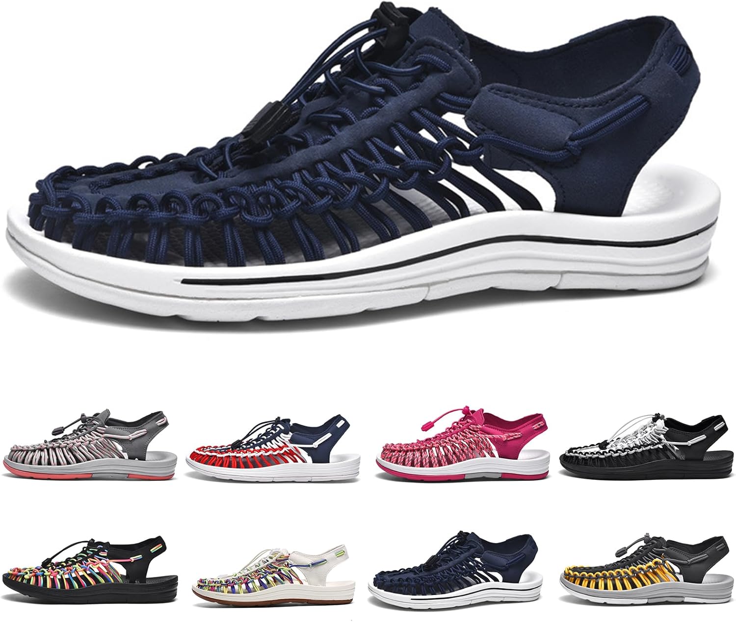 

Крупный размер унисекс спортивные сандалии на веревке, мужские рыбацкие туфли, женские ручные плетеные туфли, удобные легкие пляжные сандалии для пар Gezolligheid, темно-синий