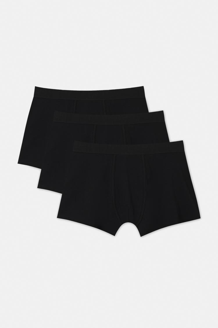 

Упаковка из 3-х базовых черных трусов-боксеров Pull And Bear, мультиколор