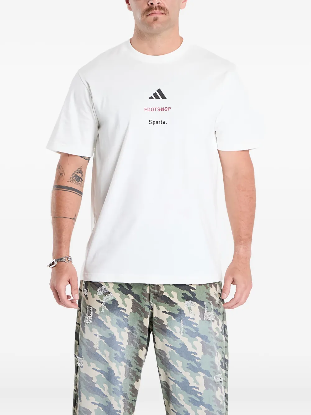 Футболка с логотипом из коллаборации с Footshop x Sparta Adidas, белый