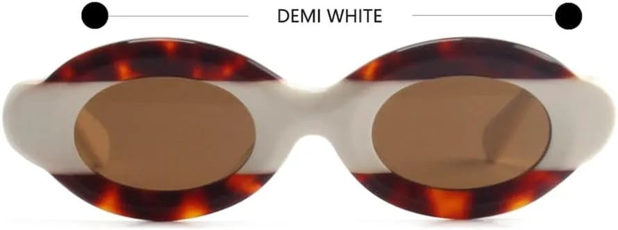 

Солнцезащитные очки смешанного ацетатного цвета овальной формы с поляризацией для женщин, модные защитные очки, стильный защитный щиток для мужчин UJNHGQ, Demi White